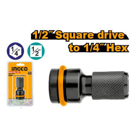 1/2 Inch Square Drive to 1/4 Inch Hex Socket Adapter ABH60501 ING-AC