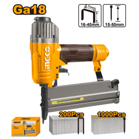 Ingco 2 in 1 Combo Air Brad Nailer Gun with 1200pcs Accessories Free ACN50401 ING-HT