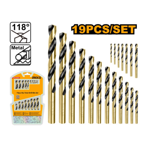 19pcs HSS/Metal Twist Drill Bits Set AKDB9190 ING-AC