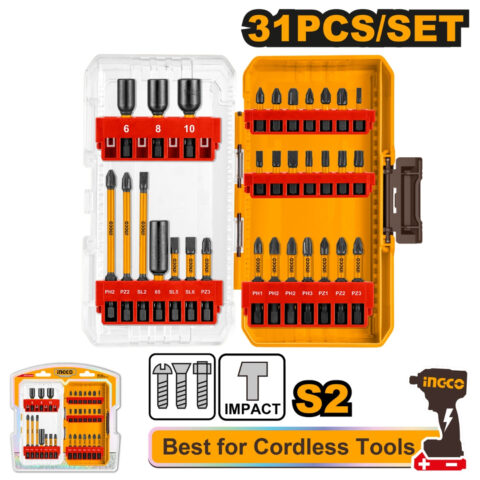 Ingco  Industrial 31PCS/Set S2 Steel Impact Screwdriver Bits Set AKDL11306 ING-HT