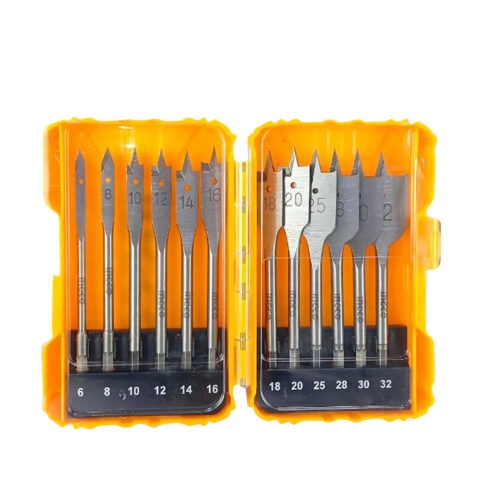12 Pcs Flat Wood Drill Bits Set AKDL1201 ING-AC