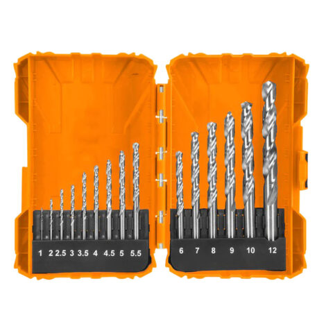 15 Pcs HSS M2 Drill Bit Set 1mm to 12mm For Metal AKDL51502 ING-AC