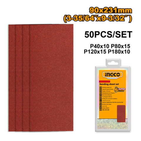 50PCS Sanding Sheet Set P40-P180 Abrasive Finishing Sandpaper Pad ING-AC
