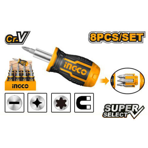 Super Select 8 in 1 Stubby Screwdriver Set AKISDS0708 ING-AC