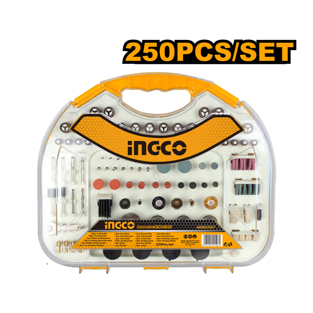 250 Pcs Accessories Set only for Mini Die Grinder Drill AKMG2501 ING-AC