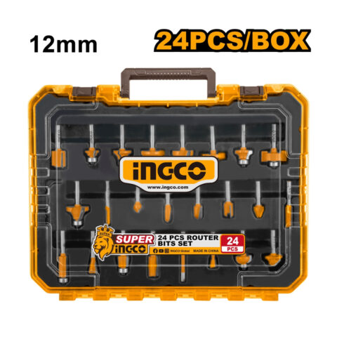 Ingco 24PCS/SET 1/2inches-1/4inches Router Bits Set Shank ING-AC