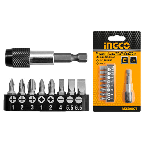 9 Pcs Screwdriver Bits Set Quick Release Holder AKSD0071 ING-AC