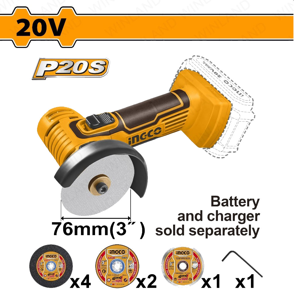 P20S/20V Lithium-Ion Cordless Multi-functional Mini Cut-Off Machine Tool CAGLI76012 ING-COR - Image 2