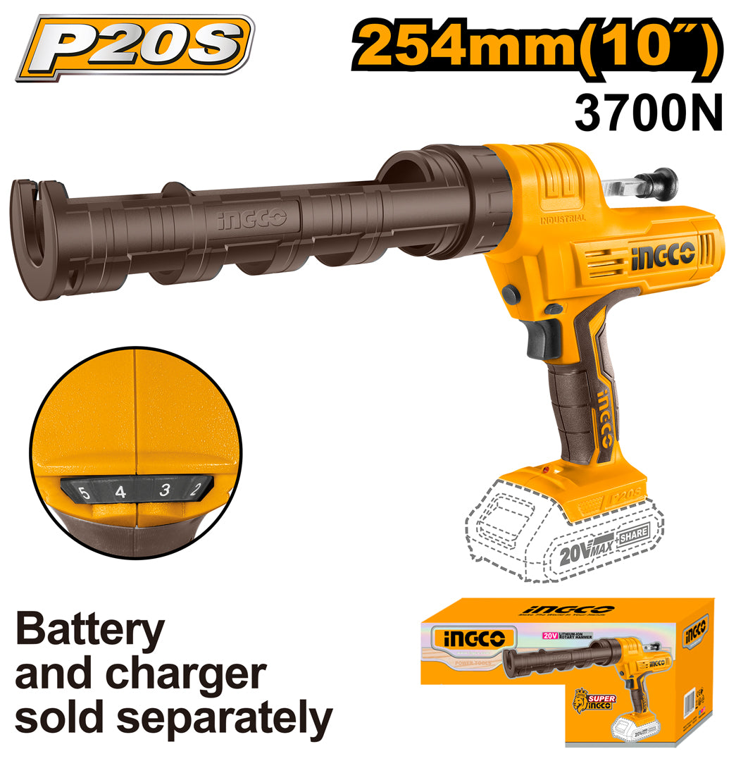 P20S Cordless Li-Ion Caulking Gun 20V CCGLI2001 ING-COR