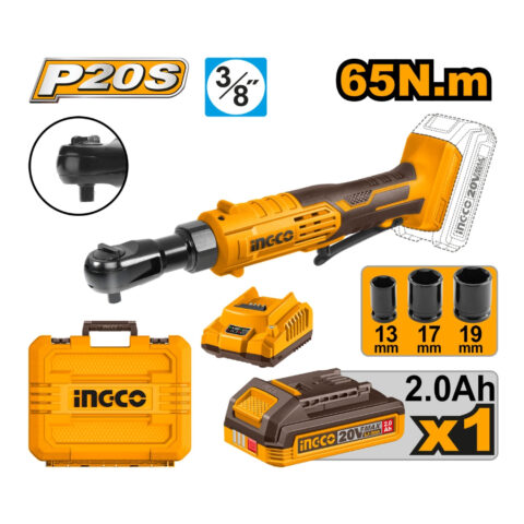 Lithium-Ion Drive Ratchet 20V Square Drive: 9.53mm (3/8") CDRLI2060152 P20S ING-MT