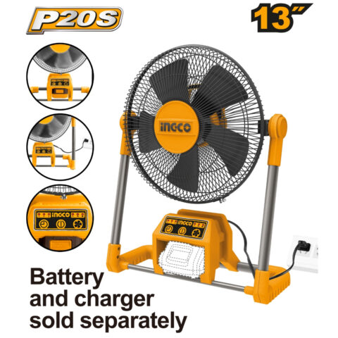 P20S 20V Lithium-Ion Cordless Electric Fan 20V CFALI2001 ING-COR