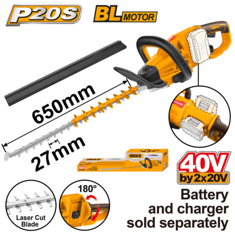 P20S Lithium-Ion Cordless Hedge Trimmer 40V CHTLI40028 ING-GT
