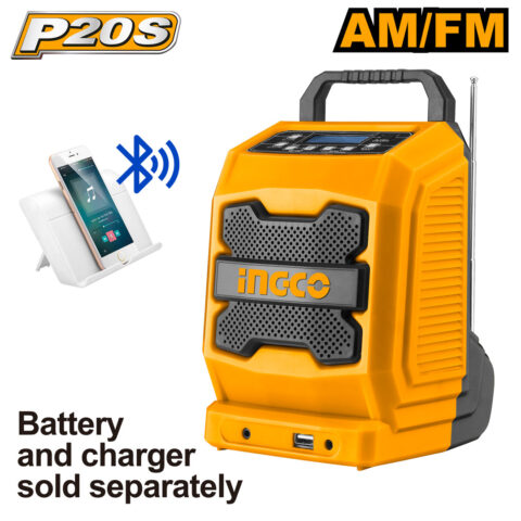 P20S 20V Lithium-Ion Cordless Job Radio AM & FM / Bluetooth Speaker CJRLI2001 ING-COR