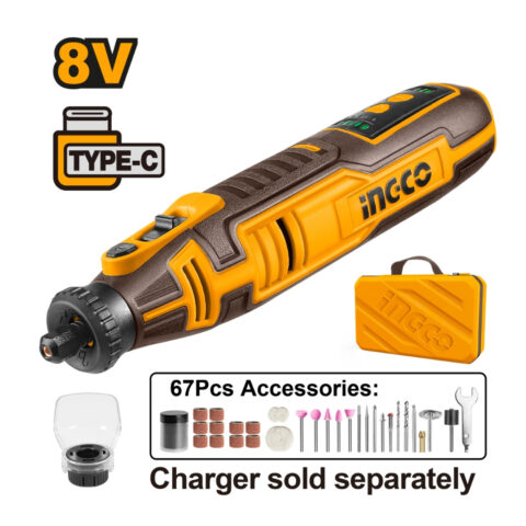 Lithium-Ion Cordless Grinder with 67pcs Accessories 8V CMGLI0801 ING-COR