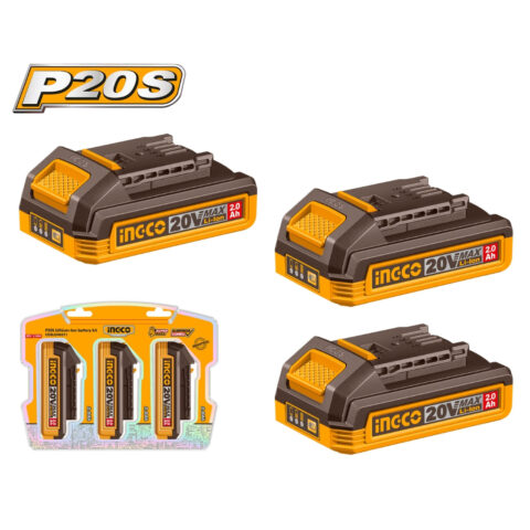 P20S/20V 3PCS Set Lithium-Ion Battery Pack 2.0Ah for Cordless Tools COSLI240311 ING-AC