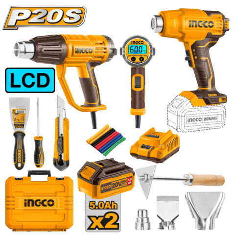 P20S/20V 6PCS Combo Kit with Lithium-Ion Heat Gun COSLI250801 ING-PT