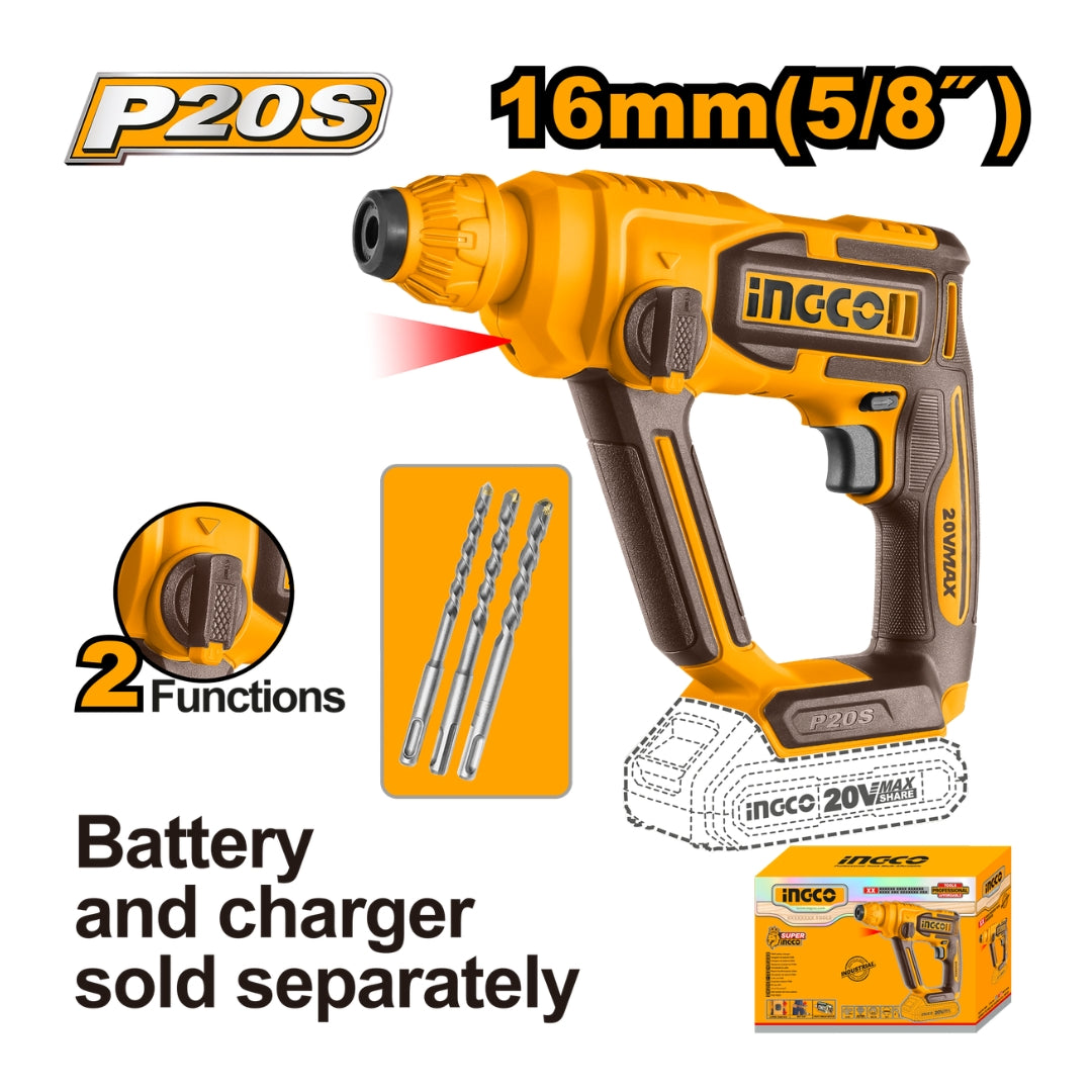 P20S/20V Lithium-Ion Cordless Rotary Hammer ING-CT