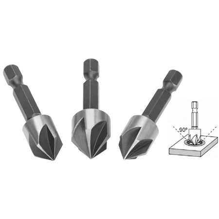 3 Pcs / Set Countersink Bit Set HSS DBCS0031 ING-AC