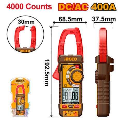 TRUR RMS 4000 counts DC/AC Digital Clamp Meter Multimeter Multi Tester DCM62002 ING-MT