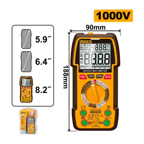 TRUR RMS 6000 counts Digital Multimeter Multi Tester DM310002 ING-MT