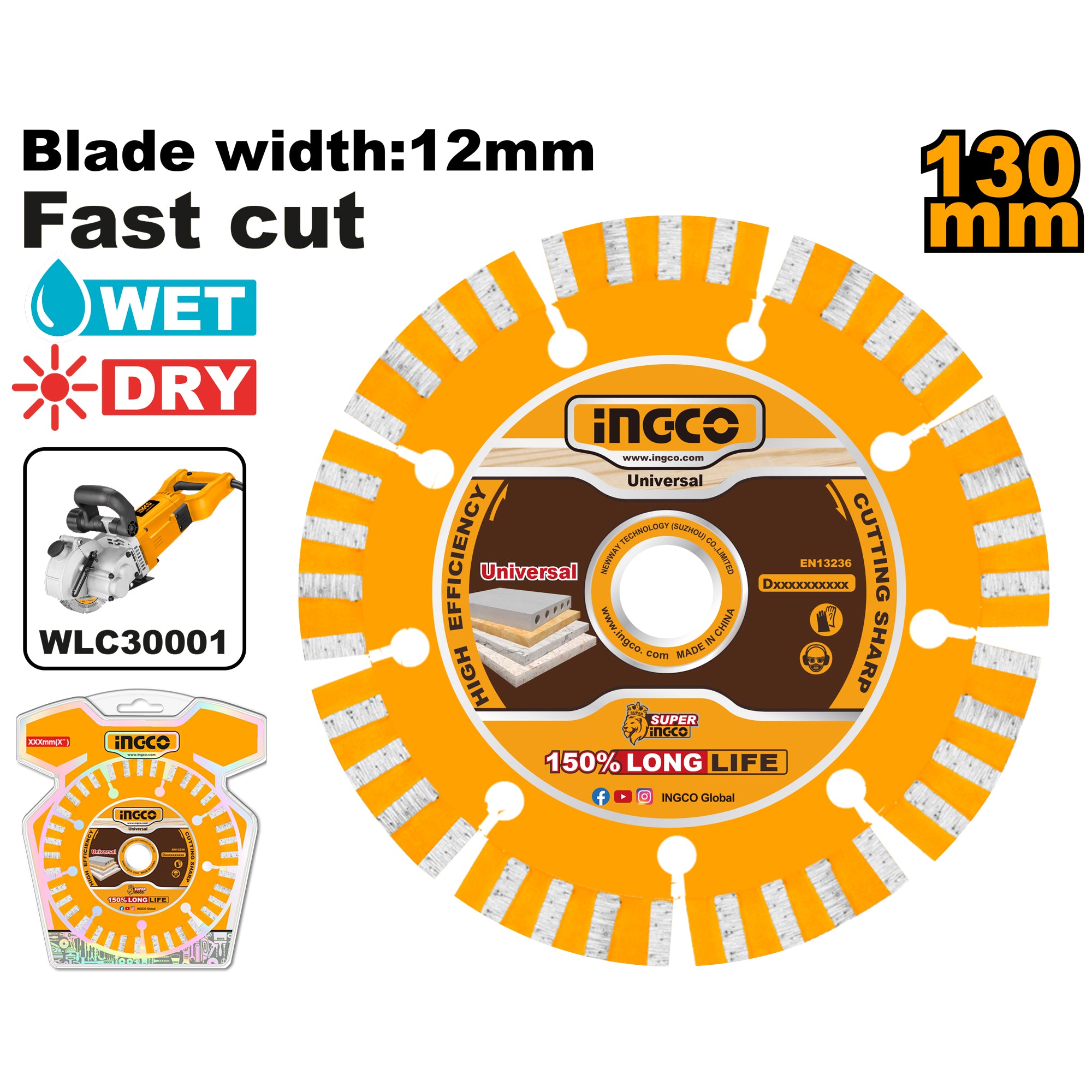 5-Inch Dry Diamond Disc 20mm DMD011301 ING-AC