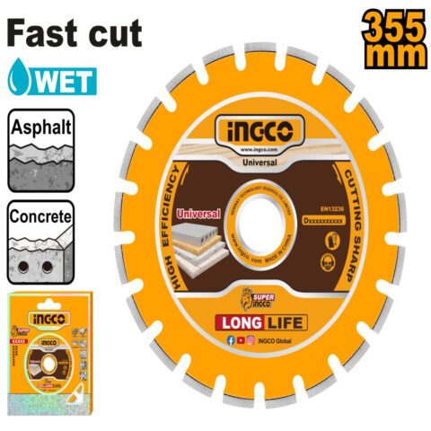 355mm(14")x 25.4mm Diamond Disc For Asphalt and Concrete Cutting Disc Cut DMD033551 ING-AC