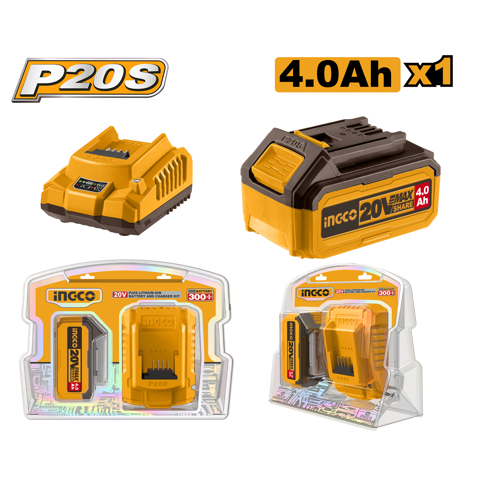 P20S Lithium-Ion Battery And Charger Kit 20V FBCPK1214 ING-AC