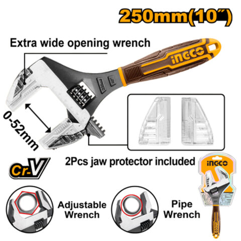 10 Inch 2-in-1 Adjustable Wrench & Pipe Wrench HADWG0810 ING-HT