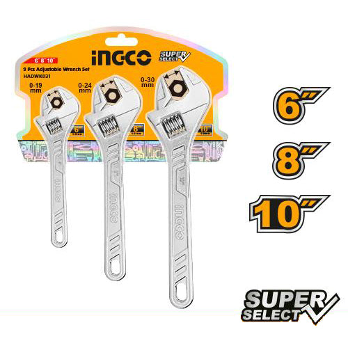 3 Pcs Adjustable Wrench Set HADWK031 ING-HT - Image 2