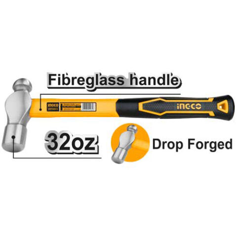 Ball Peen Hammer 32oz/900g Fiberglass Handle HBPH88032 ING-HT