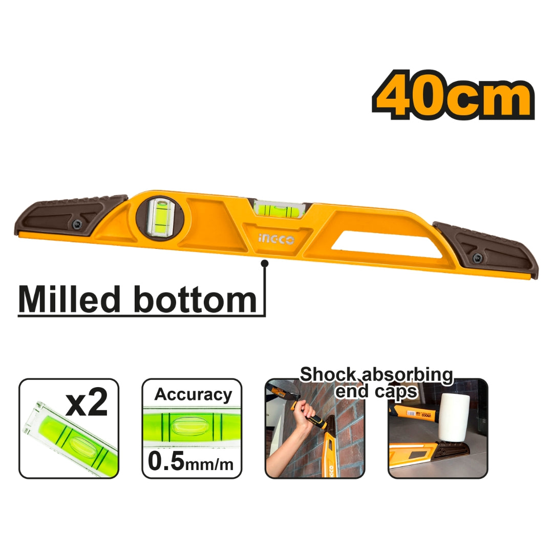 450g Heavy-Duty Mason's Level 40cm Leveling Tool HBSL08040 ING-MT