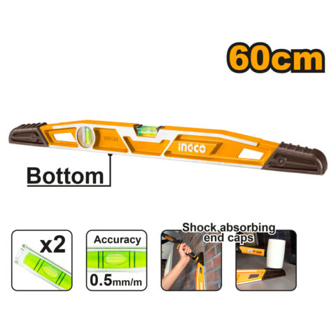 60cm Professional Heavy Duty Mason's Level Aluminum Alloy HBSL08060 ING-MT