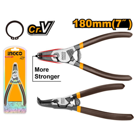 7inch/180mm Circlip Pliers Bent Head External HCCP261802 ING-HT