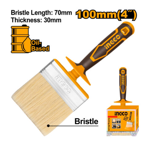Ingco 4inches (100*30mm) Ceiling Brush For Oil-Based Paint HCLB100308 ING-HT