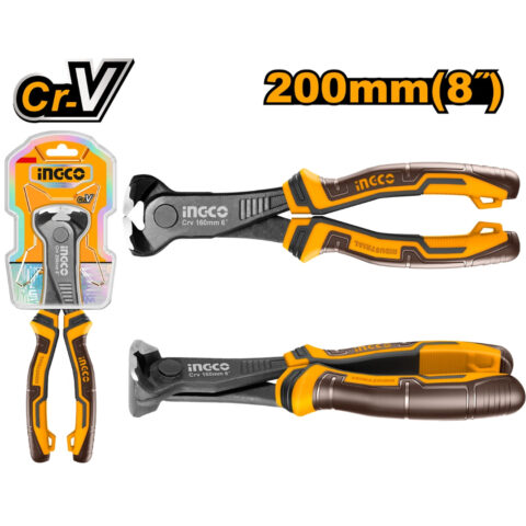 8"/200mm End Cutting Pliers-Cr-V, Black Finish HECP28200 ING-HT