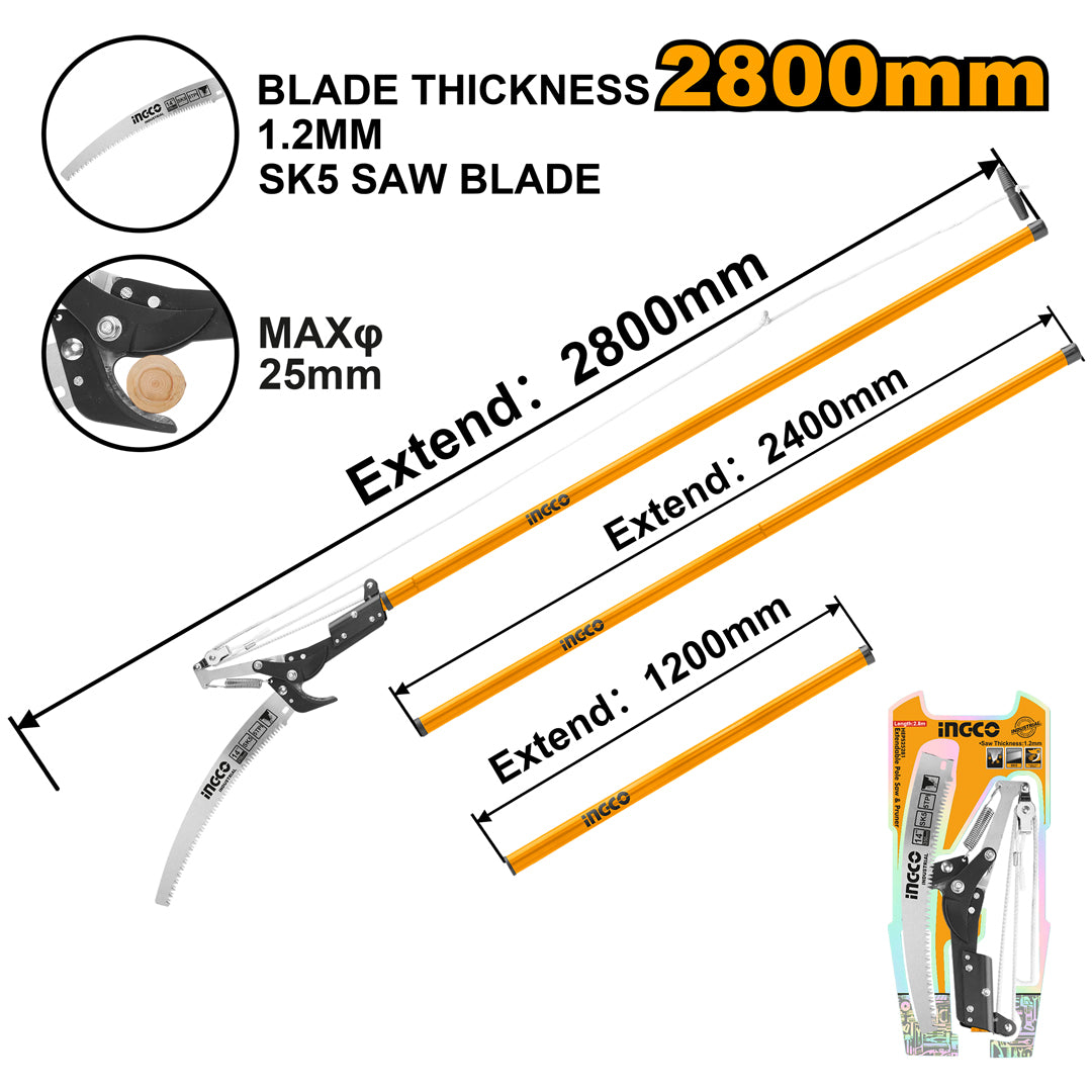 Extendable Tree Telescopic Pruner with Saw Long Handle HEPS25281 ING-HT