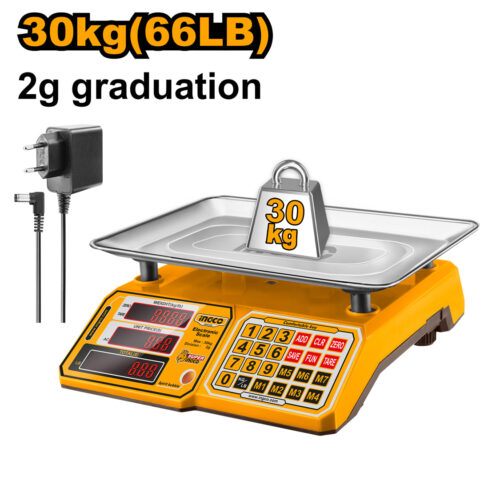 Rechargeable Electronic Digital Weighing Scale 30Kg HESA3303 ING-EL