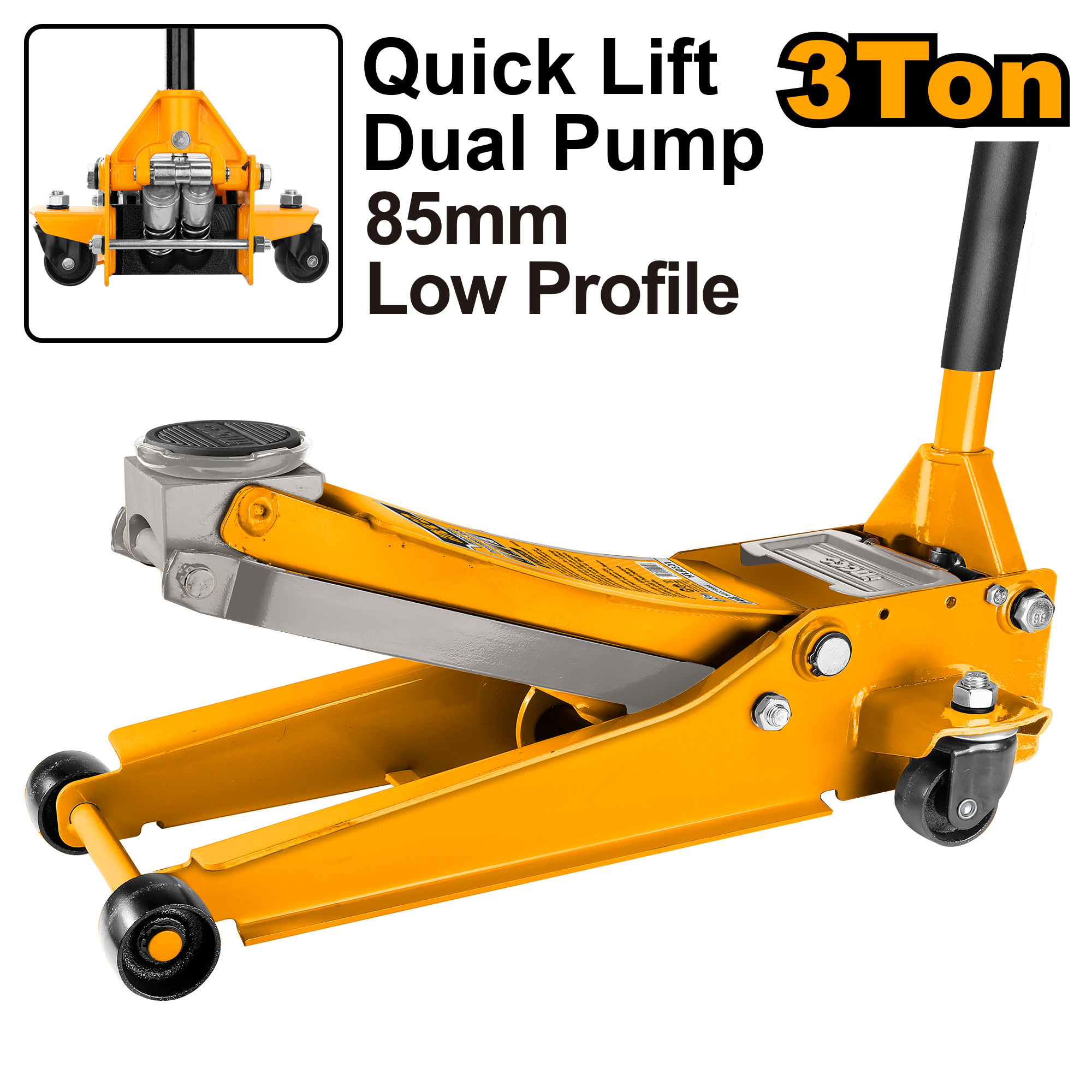 Dual Pump Hydraulic Floor Jack 3 Tons HFJ304 ING-HT