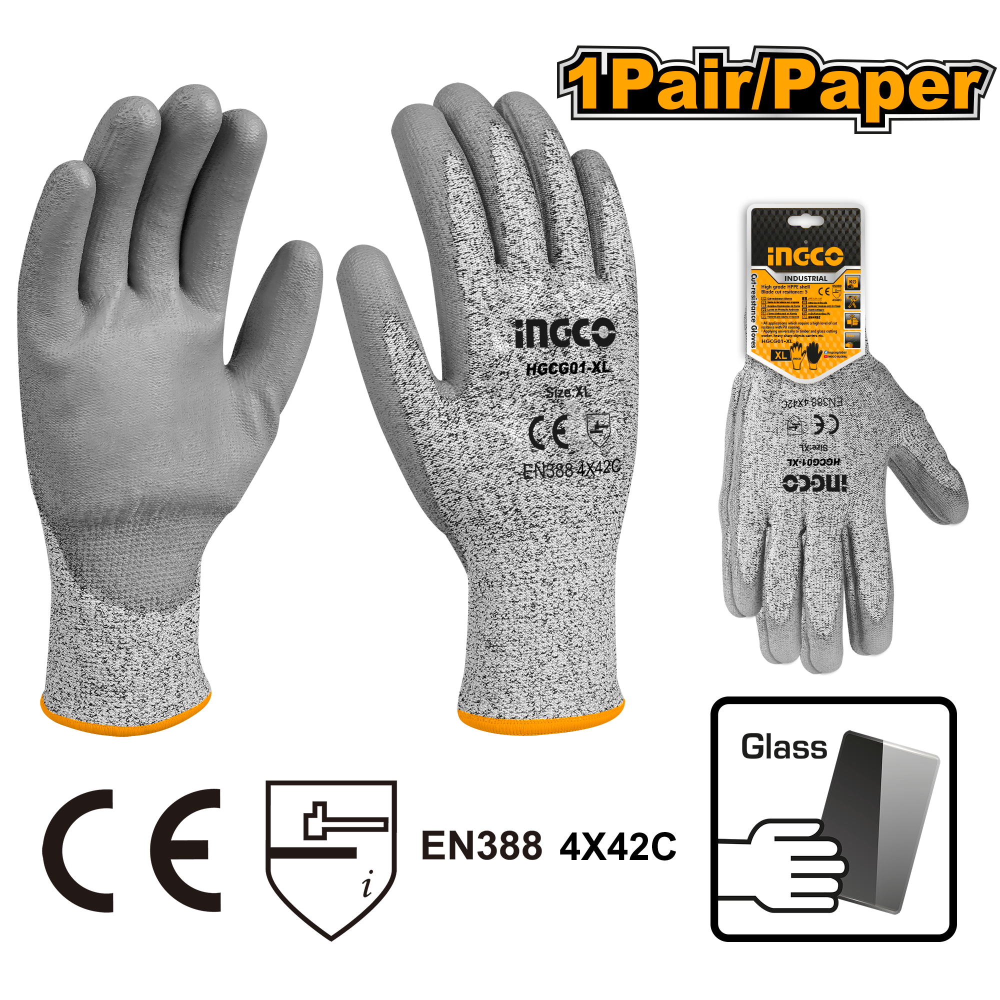 Cut Resistance Rubber Gloves XL HGCG01-XL / HGCG02-XL ING-SE