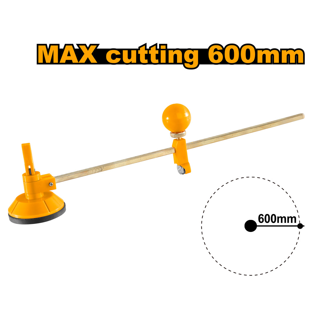 30cm Compasses Glass Cutter Blade with Rubber Suction Cups, Metal Scale Ruler HGCT16001 ING-HT