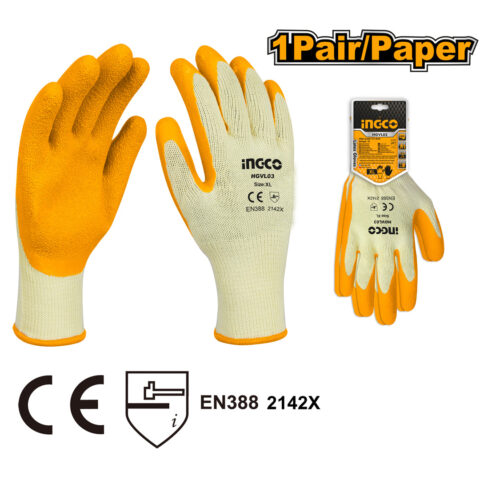 Industrial High Grade T/C Shell Textured Palm Latex Gloves HGVL03 ING-SE