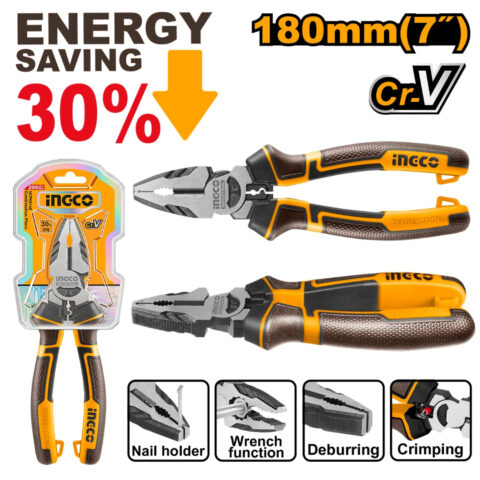 7 Inches Industrial High Leverage Combination Pliers HHCP28180 ING-HT