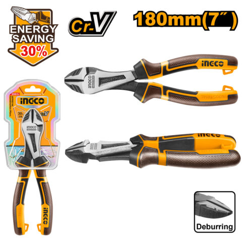 7 Inch Industrial High Leverage Diagonal Cutting Pliers CR-V HHHDCP28180 ING-HT