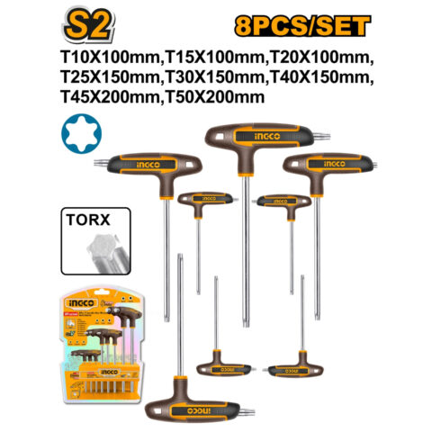 Industrial 8 Pcs T-Handle Torx Wrench Set HHKT80838 ING-HT