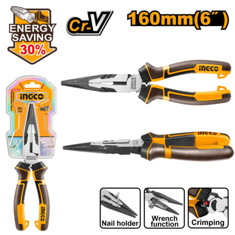6 Inch High Leverage Long Nose Pliers Tool HHLNP28160 ING-HT