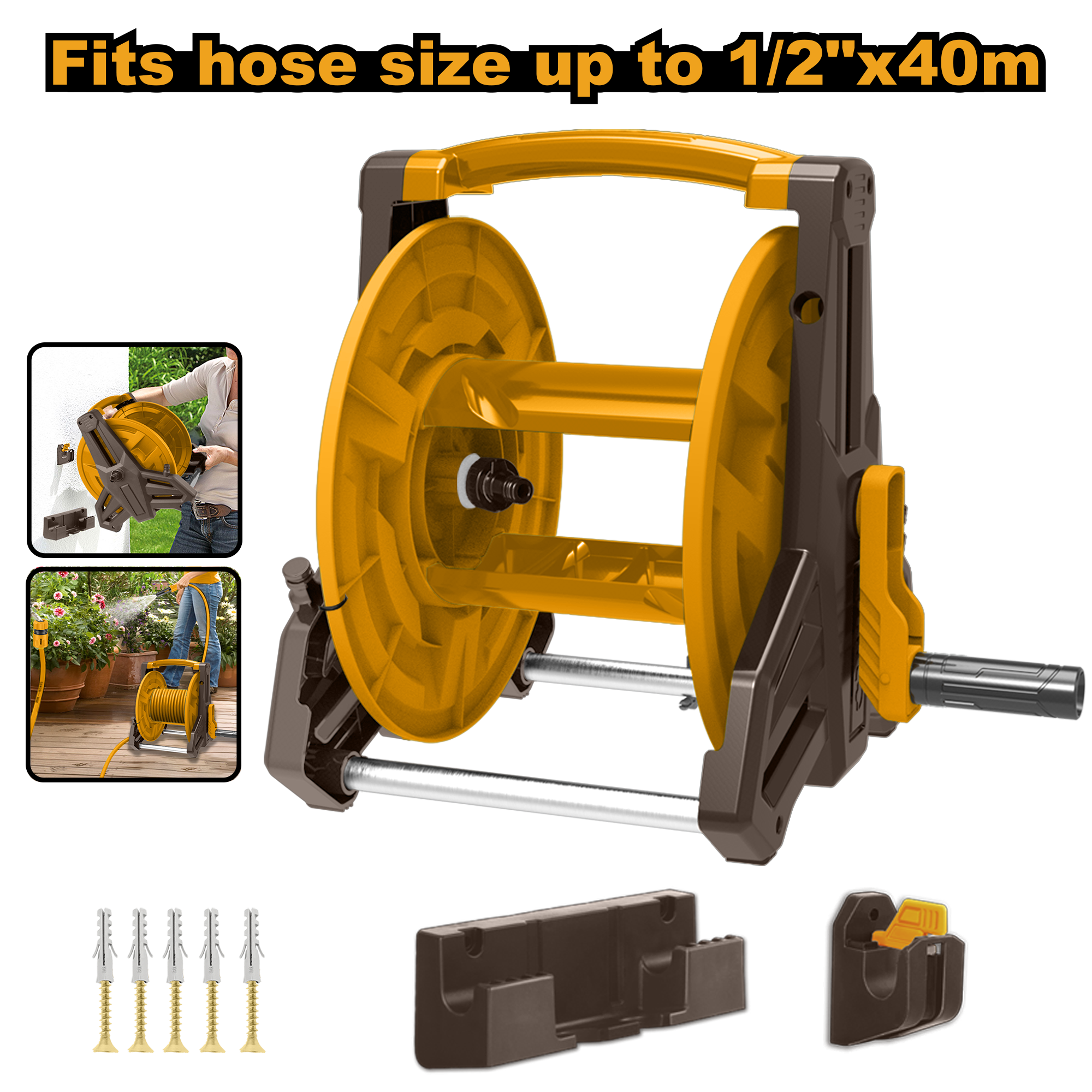 1/2inches|40meter Hose Reel for Garden HHR40122 ING-AC