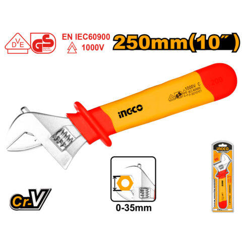 Insulated Adjustable Wrench 10 Inch HIADW101 ING-HT