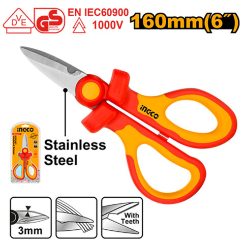 Insulated 1000V Scissors with Stainless Steel Blade HISS1601 ING-AC
