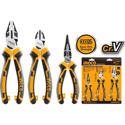 3 Pcs Industrial High Leverage Pliers Set HKHLPS2831 ING-HT