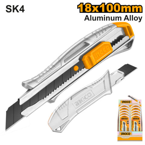 18mmx 100mm Super Select Aluminum Body Snap-Off Blade Utility Knife Cutter HKNS11807 ING-HT